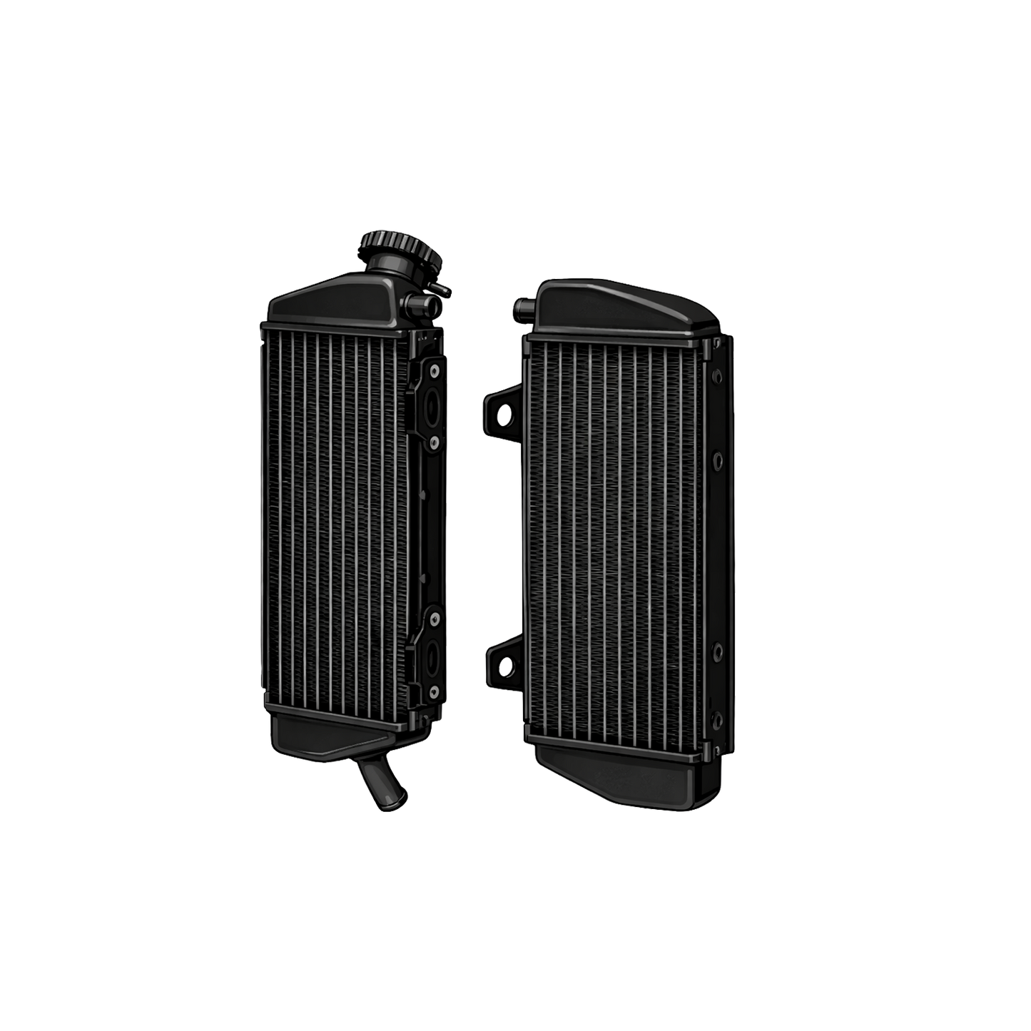 Cerakote-Beschichtung von Motorrad - Kühler (Set)